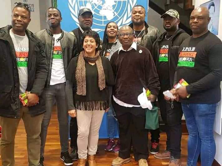IPOB members at the UN General Assembly building in Washington