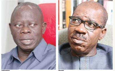 Adams Oshiomhole and Godwin Obaseki