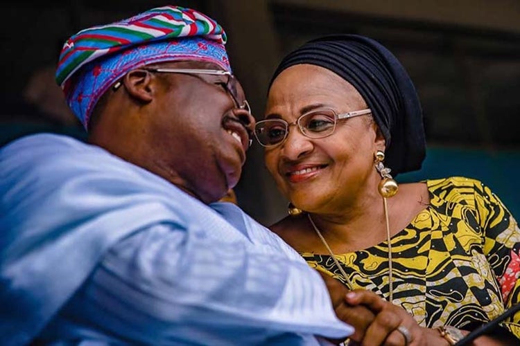 Abiola Ajimobi and wife, Florence