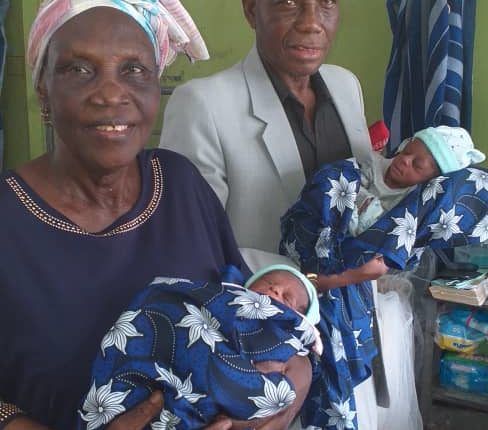 The Adenugas after successful delivery of their twins