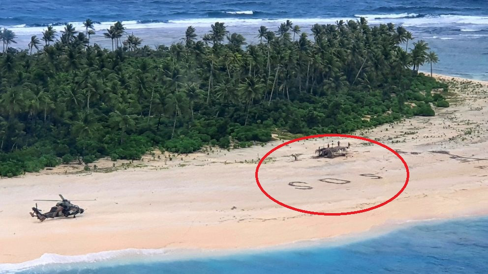 The missing trio saved their lives with the giant SOS message