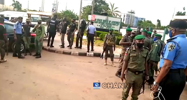 Police officers take over Edo Assembly complex