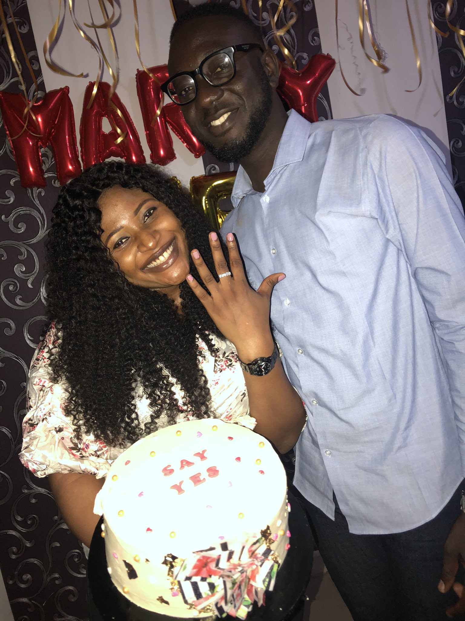 The couple got engaged 2 years after meeting on Twitter