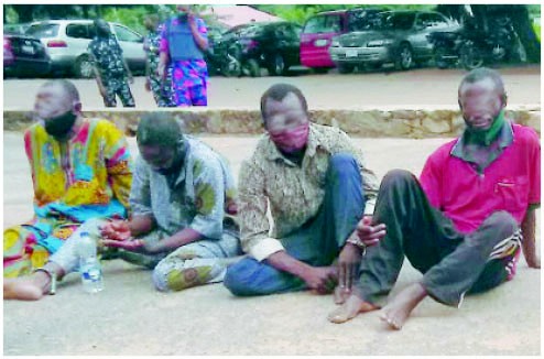 Suspected ritualists after they were caught