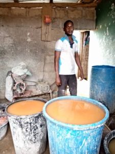 Yakubu makes a living by selling pap