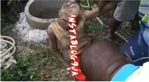 woman in well