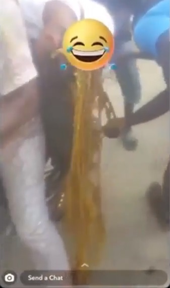 The braid got stuck in the wheel of an okada