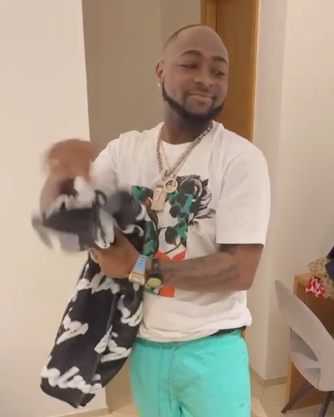 Davido shows off his luxury shirts