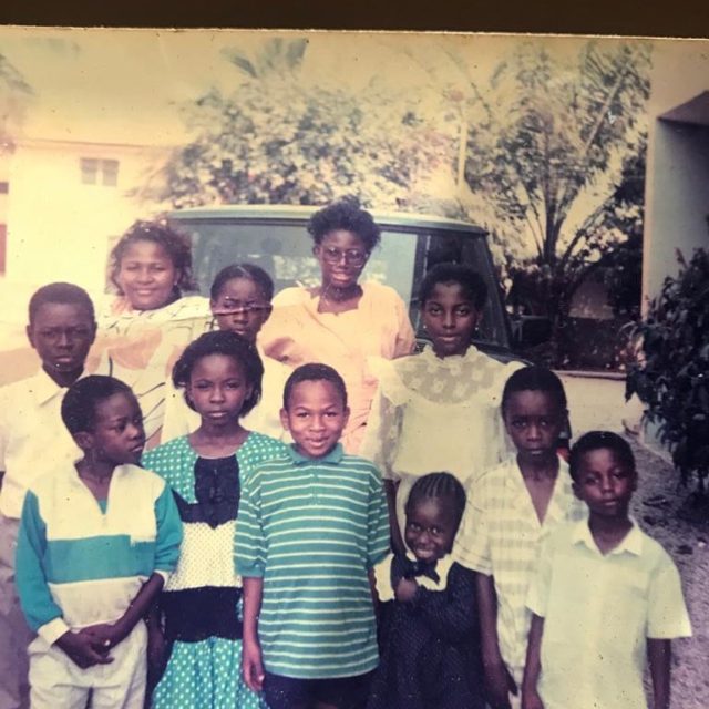 Olakunle Churchill shared this throwback photo of himself and family members