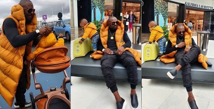 Jim Iyke having fun with his son in Paris