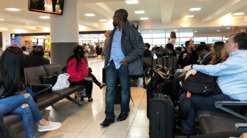 Passengers at the JFK airport
