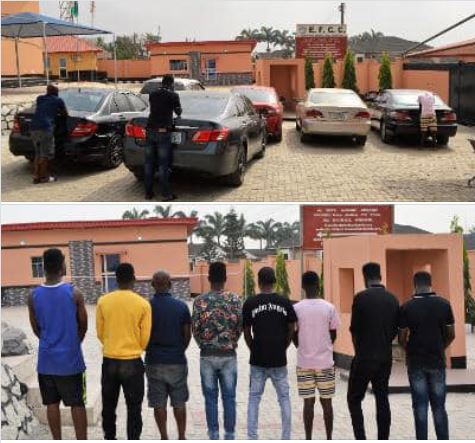 The suspected internet fraudsters arrested in Ibadan