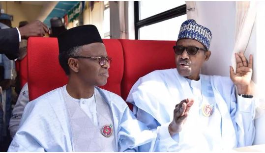 Kaduna State governor, Nasir El-Rufai and President Muhammadu Buhari