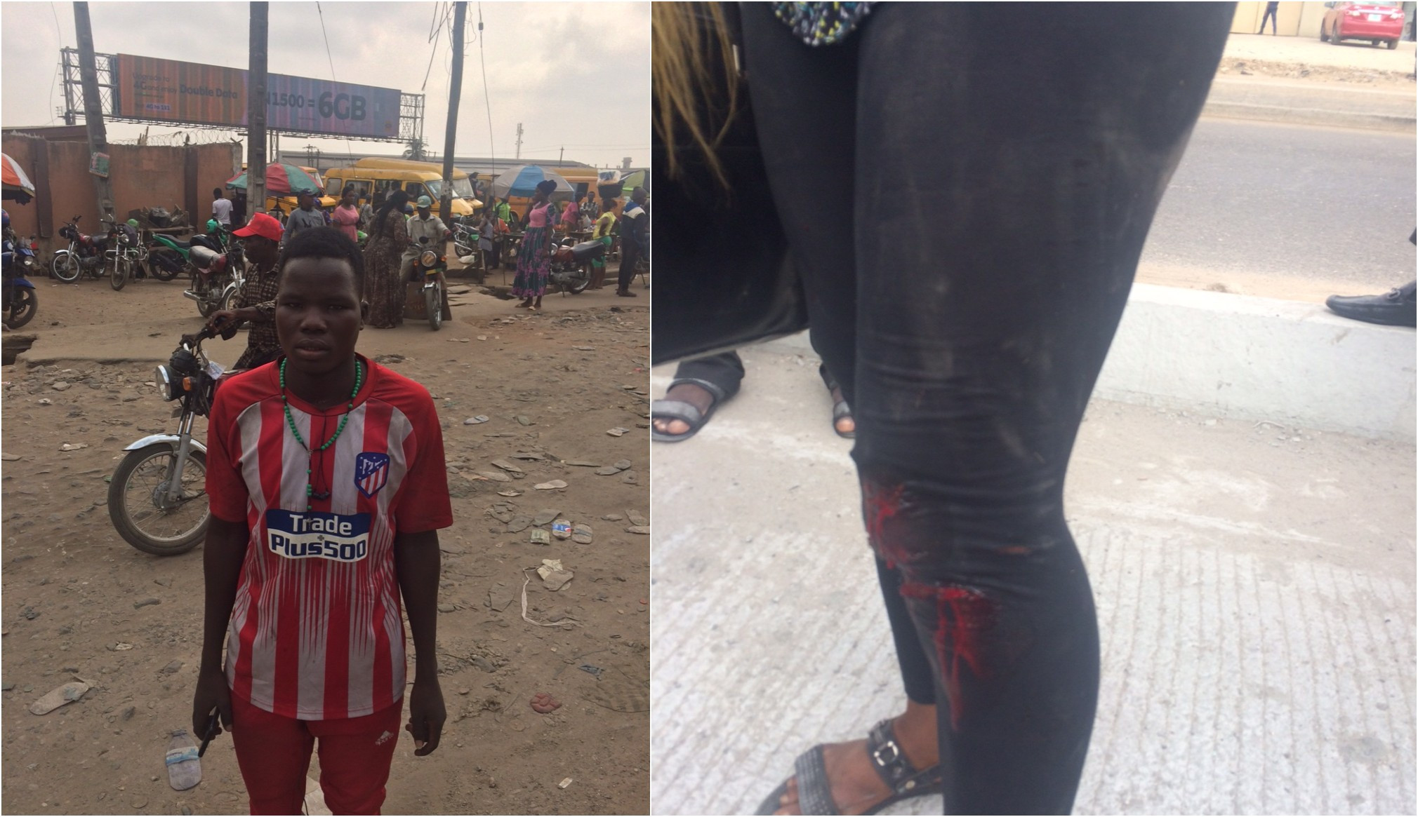 Okada man hit down