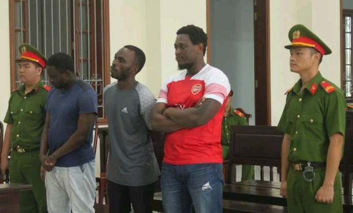 The internet fraudsters after they were arrested