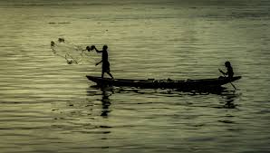 man in Lagos lagoon