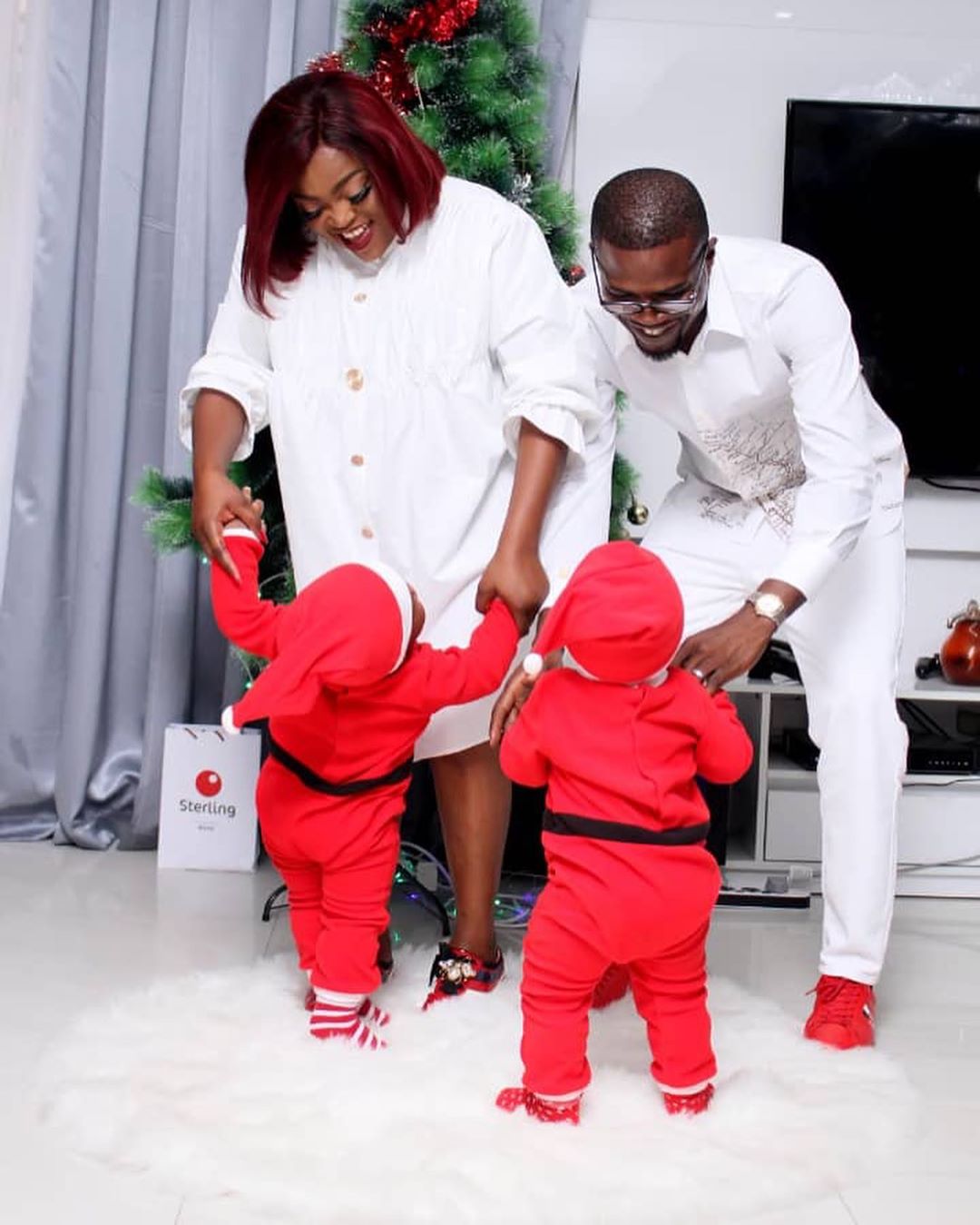 Funke, her husband and twins