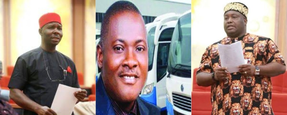 Two Southeast senators Chukwuka Utazi and Ifeanyi Ubah fight on Senate floor
