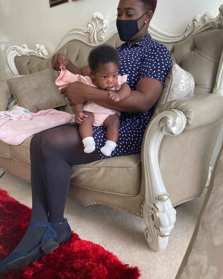 Mercy Johnson and her daughter, Divine