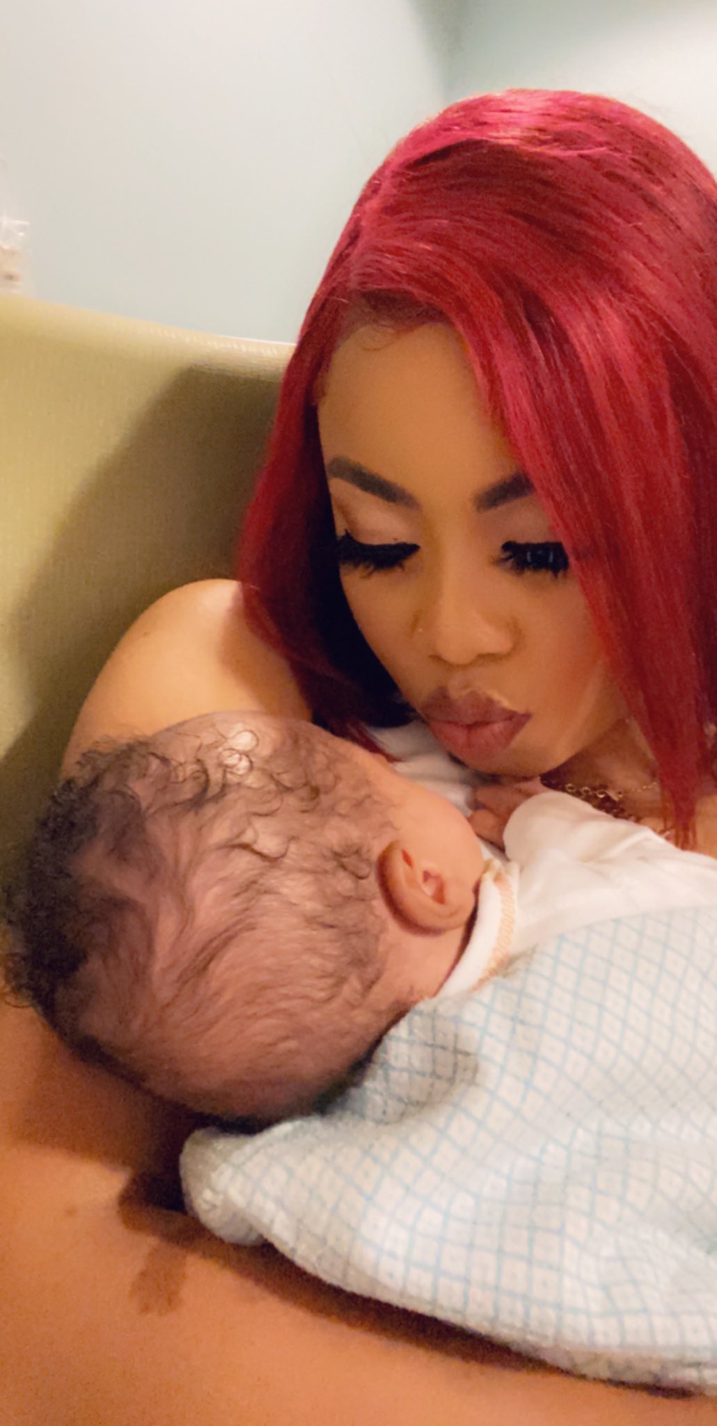 Nina Ivy and her baby