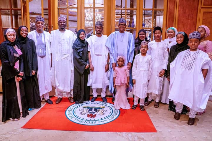President Buhari and family observe Sallah celebration