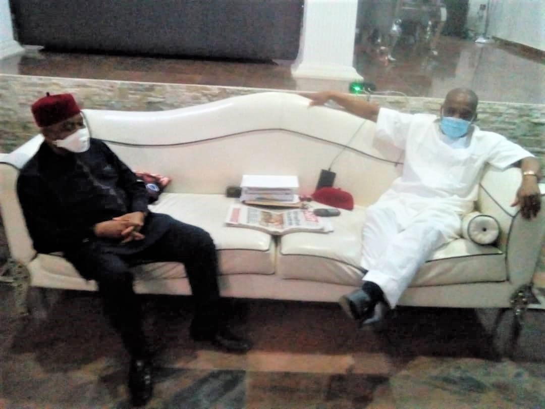 TA Orji visits Orji Uzor Kalu at his Abuja home