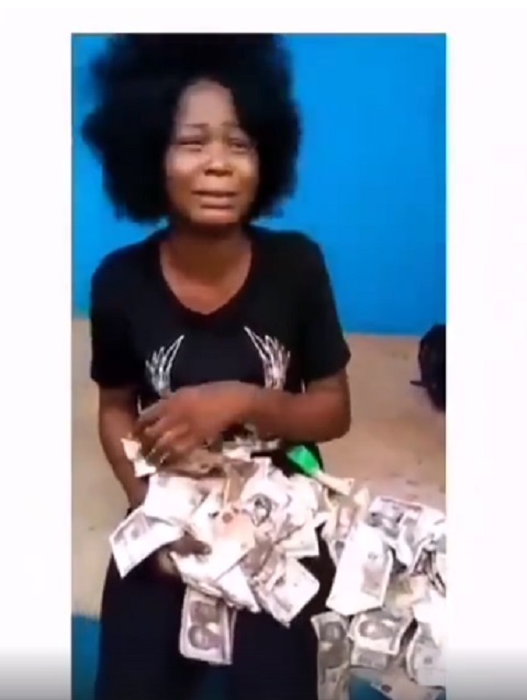 She was caught trying to deposit fake currency