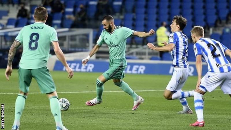 Real Madrid defeated their opponent, Real Sociedad to go top of La Liga
