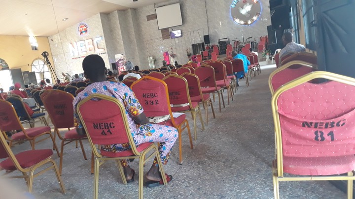 Social distancing observed inside church in Delta state