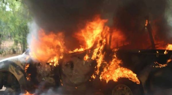 Car on fire