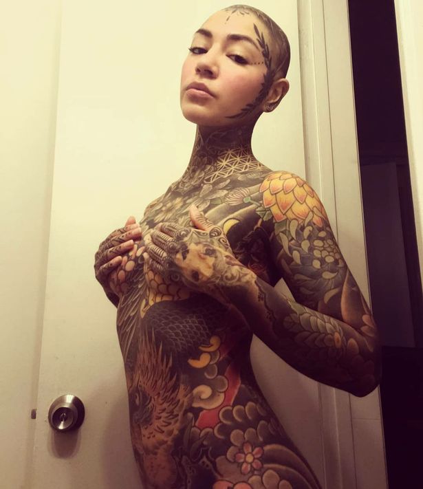Meet The Woman Who Tattooed Herself From Head To Toe – Including Her Private Parts (Photos)