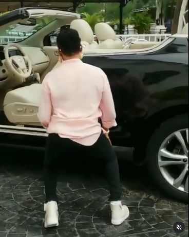 Lizzy twerking while husband watched