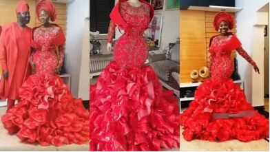 Mercy rocked the dress to her baby's dedication