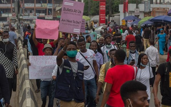 Protesters in Lagos