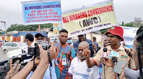 Protesters in Ibadan today