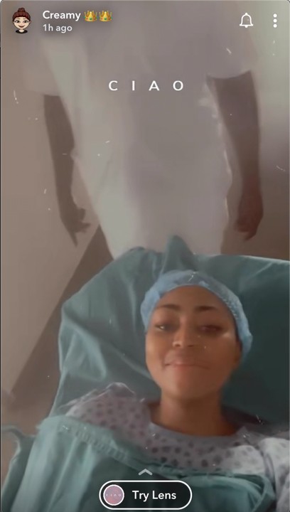 Regina Daniels undergoing surgery