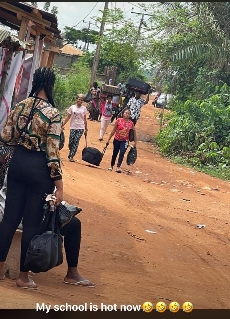 Students leaving in their numbers following the attack