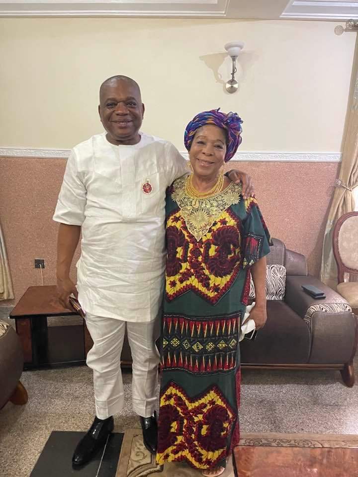 Kalu posing with his mother