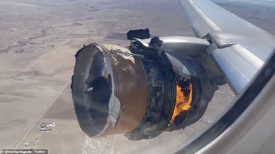 Boeing plane catches fire