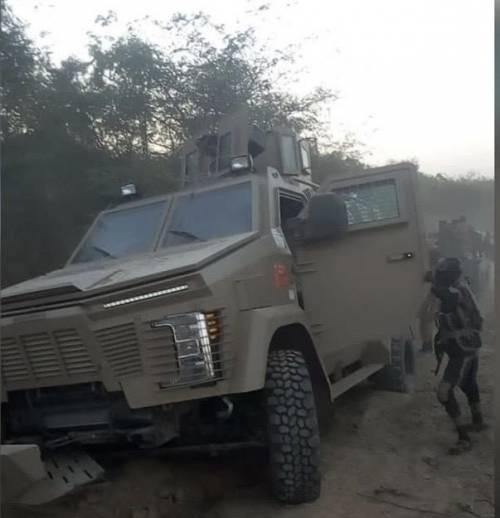 Nigerian army armoured personnel carrier captured by Boko Haram 