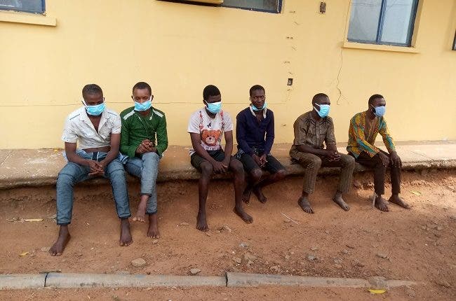 The suspects after they were arrested
