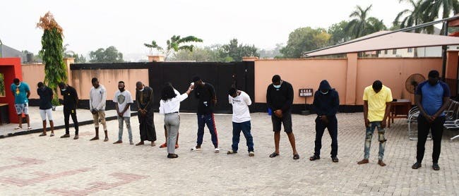 The suspected yahoo boys