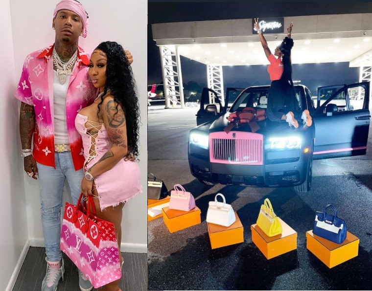 Moneybagg Yo gifts girlfriend a car and designer bags
