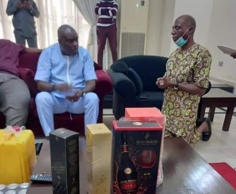 James Manager kneeling before James Ibori