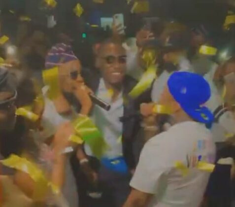 Patoranking and Davido perform at a wedding