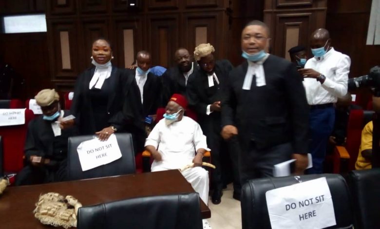 Ezeife in court for Kanu's trial