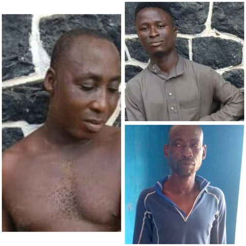 The armed robbers after they were caught
