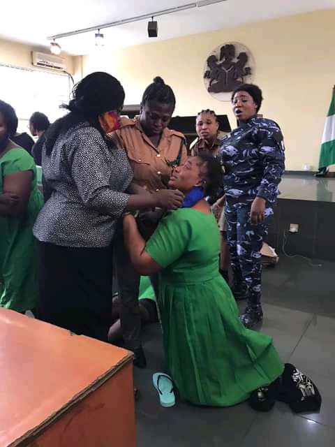 The women rolled on the floor saying they do not want to return to prison