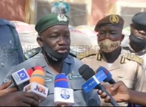 Customs officer during a press statement