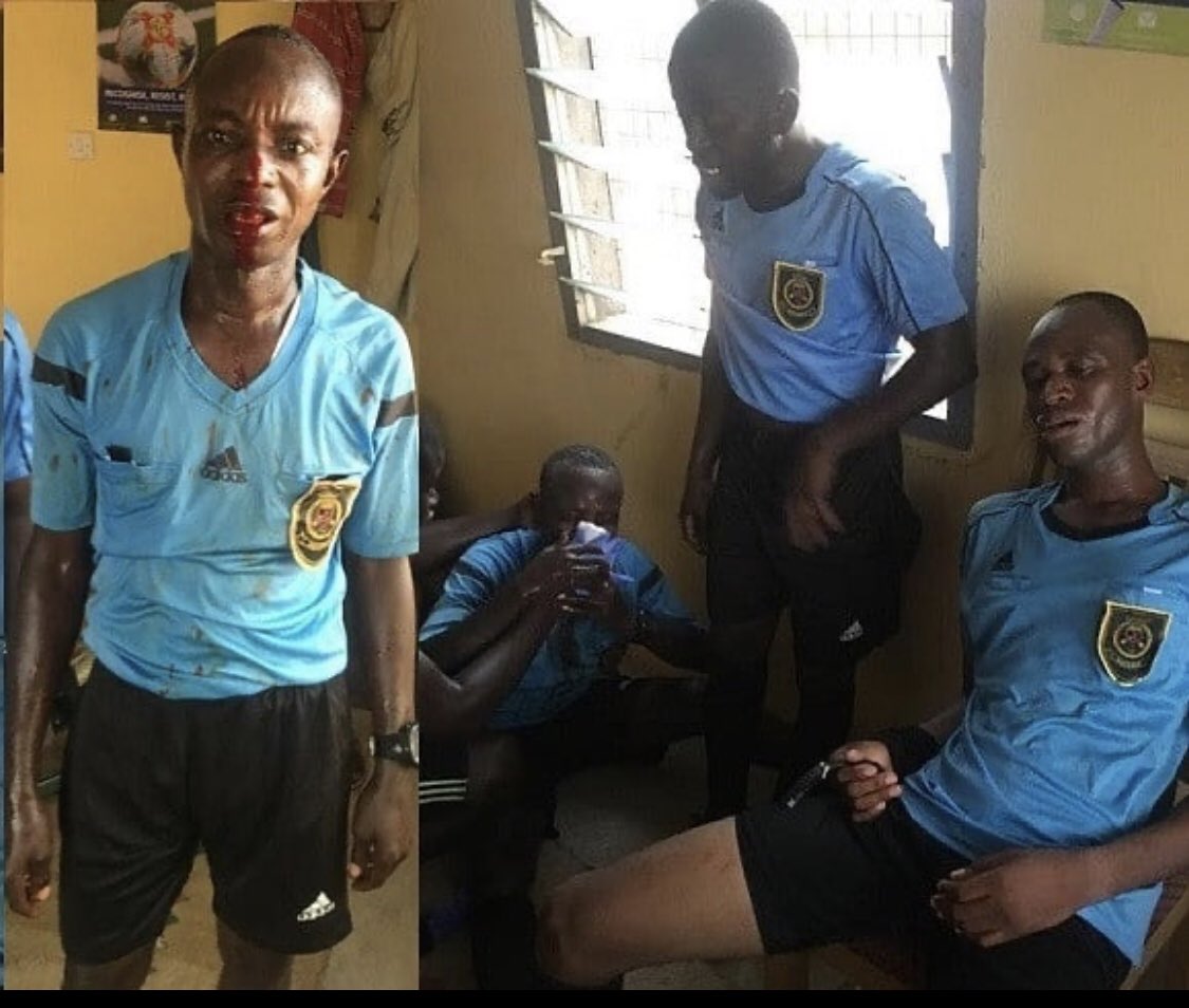 Referee and other match officials beaten mercilessly by angry fans